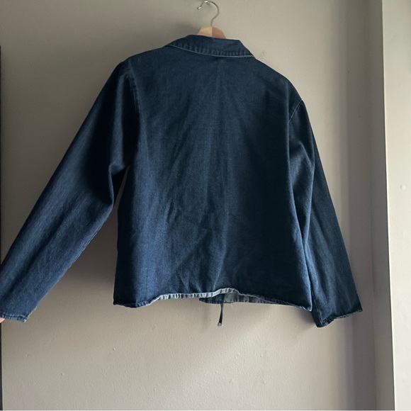 Denim Tie Closure Overcoat / Coverup - Picture 5 of 9